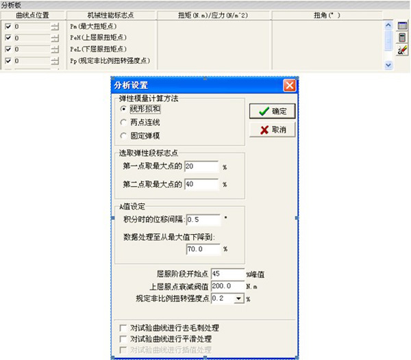 扭轉試驗機軟件試驗結果分析板